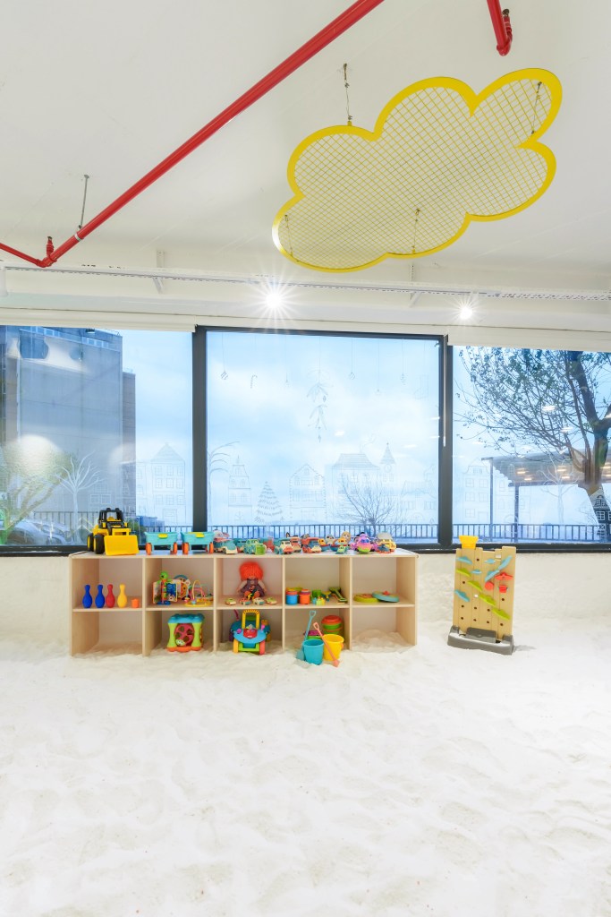 Spacious and beautifully designed salt room at Filifu Cafe, a perfect play area for kids.