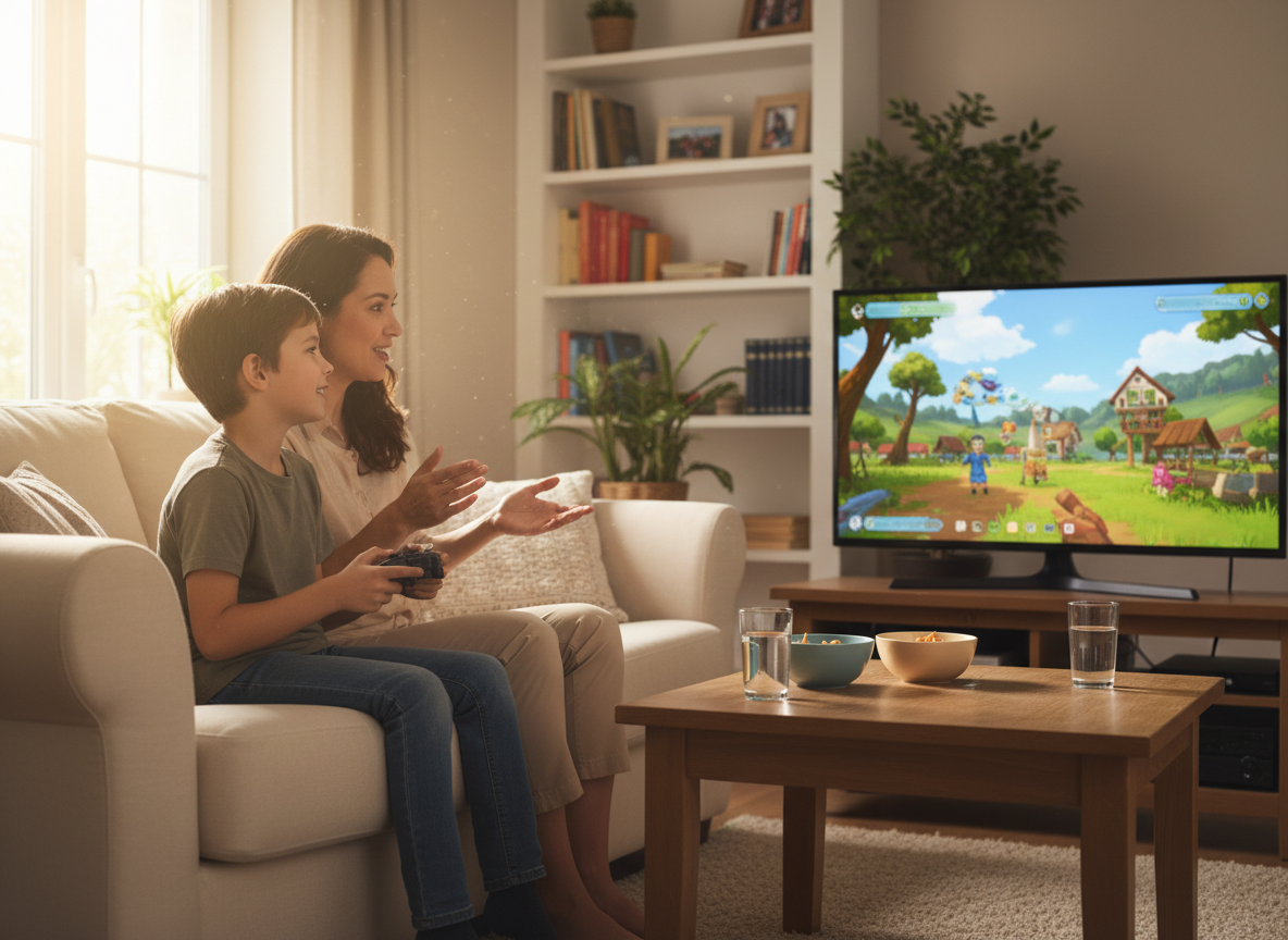 Un parent et un enfant jouent ensemble et parlent des pauses