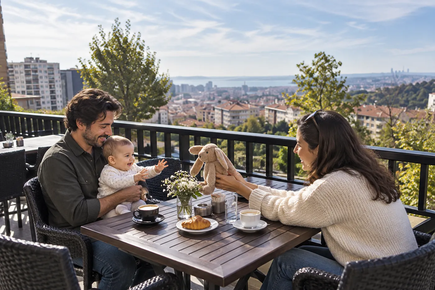 Interazione in famiglia sul movimento del bebè in una scena ispirata a Filifu