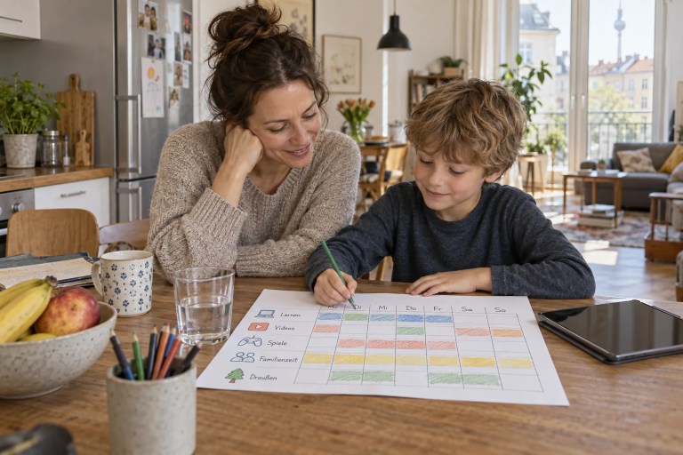 Piano familiare per gli schermi: routine digitali sane per i bambini